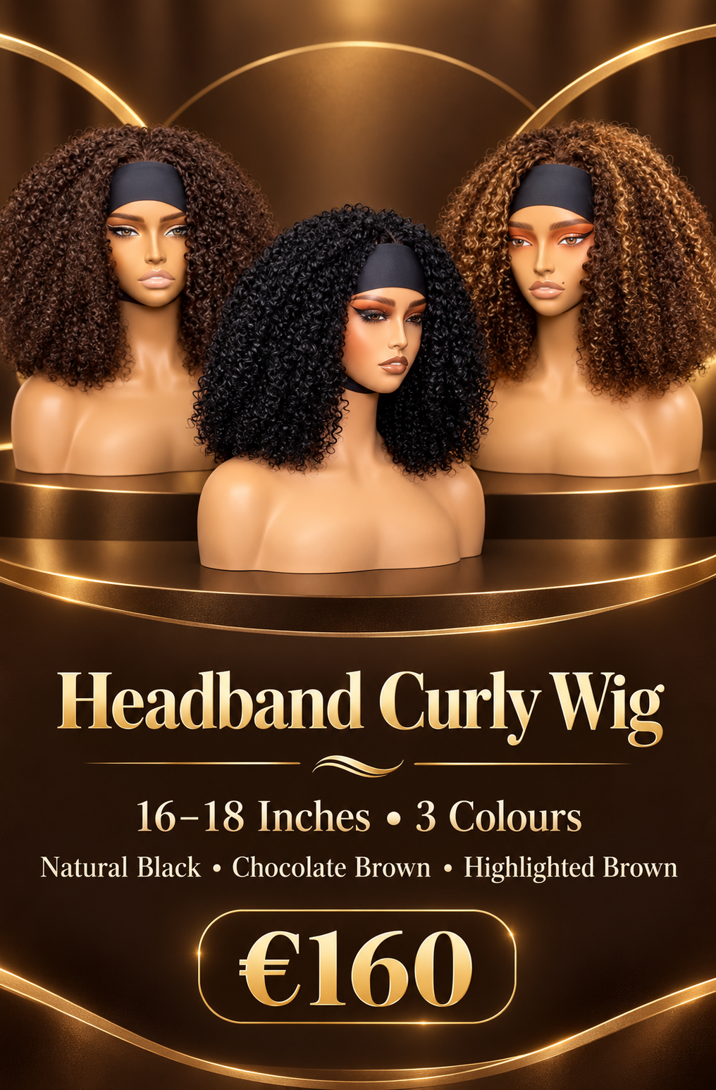 Headband Curly Wig